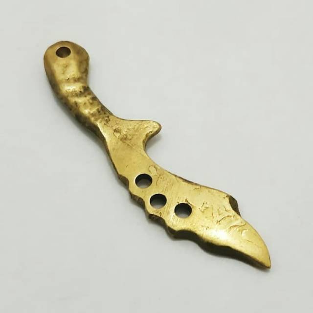 Liontin Kujang mini Kuningan Asli Keras dan Padat