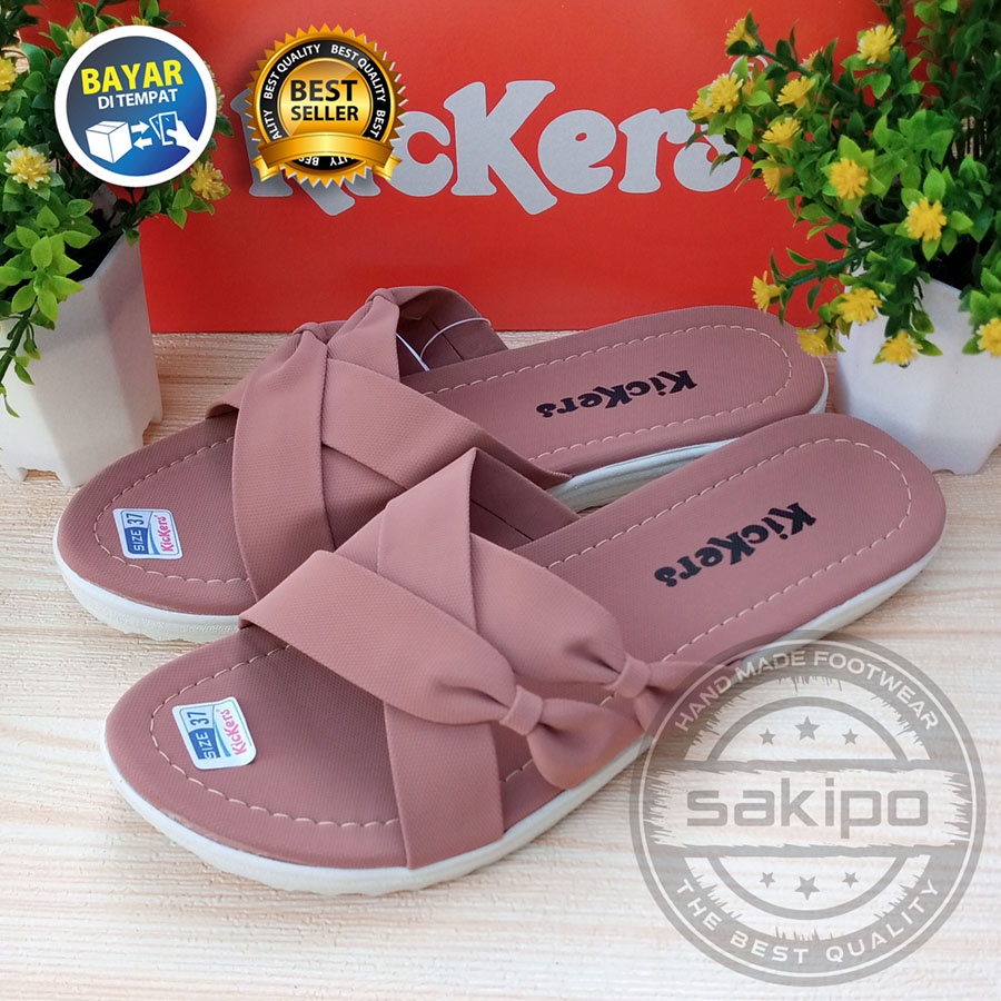 PROMO 6.6 SHOPEE MALL GREAT SALE MURAH LEBAY !! SANDAL SLOP WANITA KICKERS SALEM / SANDAL REMAJA SLOP PITA  KICKERS / SAKIP0