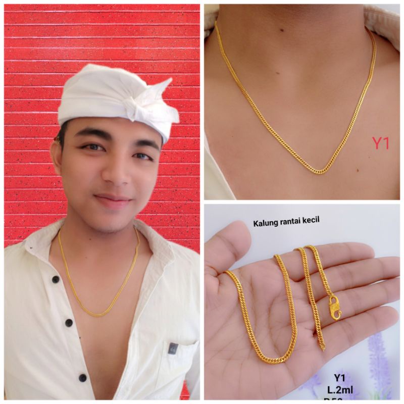 Kalung rantai titanium panjang 50cm