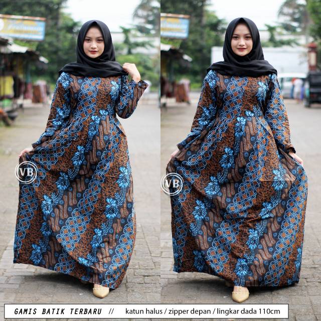 Gamis Batik Motif Parang Kawung Pekalongan Baju Batik Wanita Hamil Gamis Bigsize Ibu Menyusui Shopee Indonesia