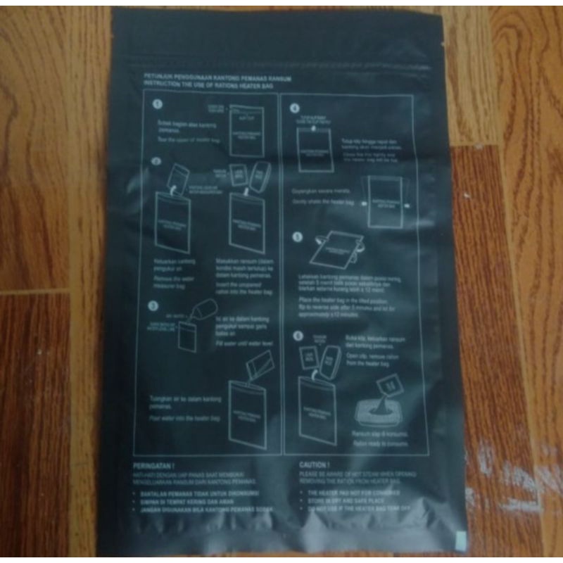 Pemanas Ransum Makanan Self Heating Heater Flameless Bag Outdoor NARAGA MTP T2P T2RP T2SP T2PJ TNI