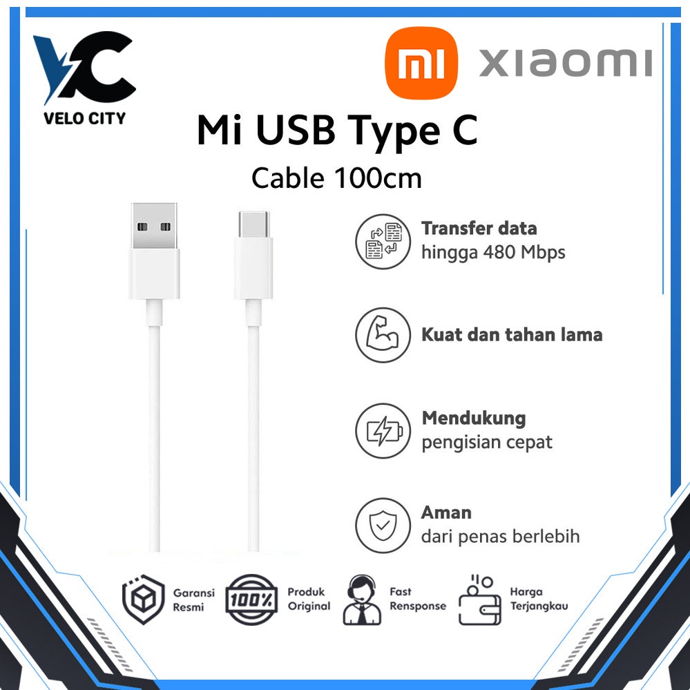 Xiaomi Mi Kabel Tipe C Kabel Data USB Port 1m Original