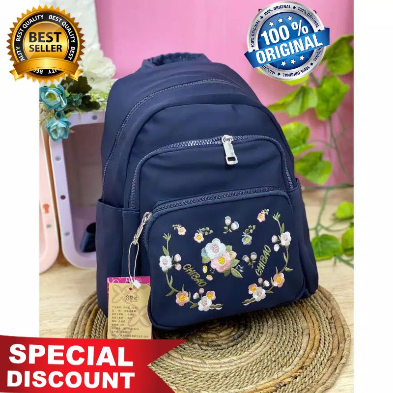 ORIGINAL Tas Ransel Chibao Wanita IMPORT KOREA Elegan Design Tebal Anti Air Best Seller Terbaru