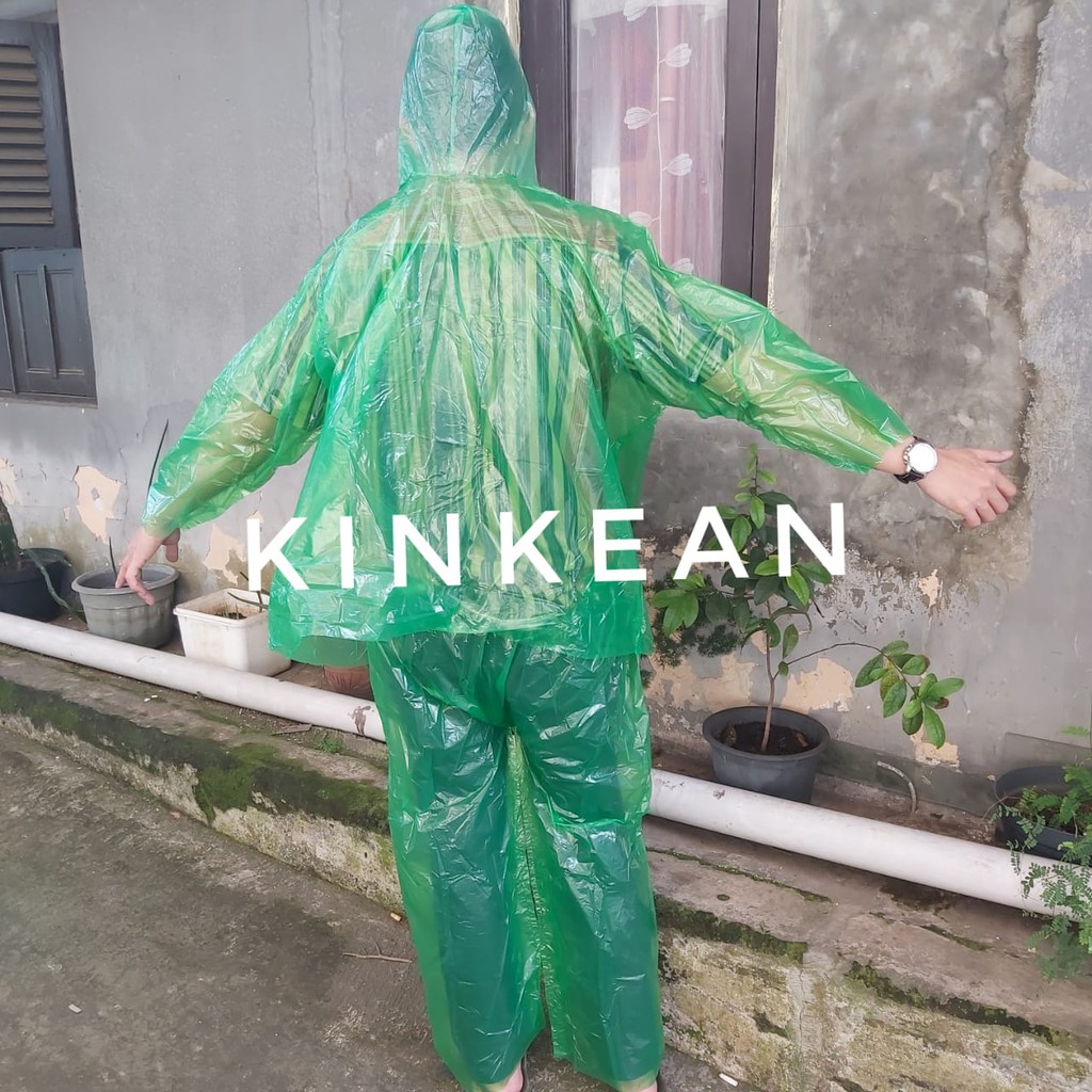 Jas Hujan Setelan LDPE Plastik Raincoat Travel Ringan merk VENTUS &amp; Winpu
