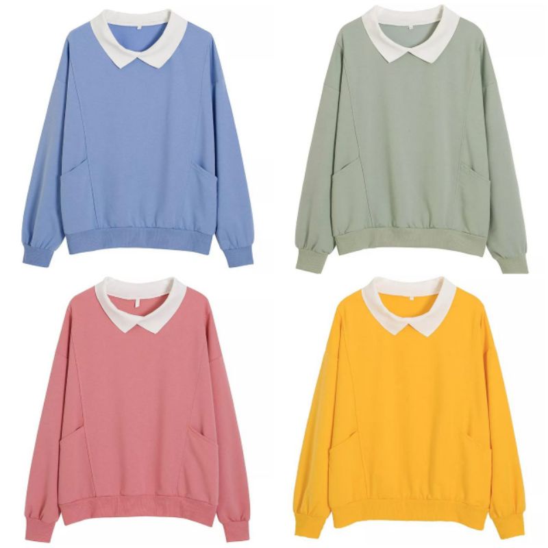 LUTEST OVERSIZE SWEATER KERAH WANITA BAHAN BABYTERRY