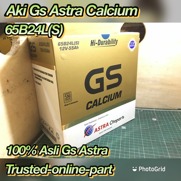 Aki 65B24LS Gs Calcium 100% Asli