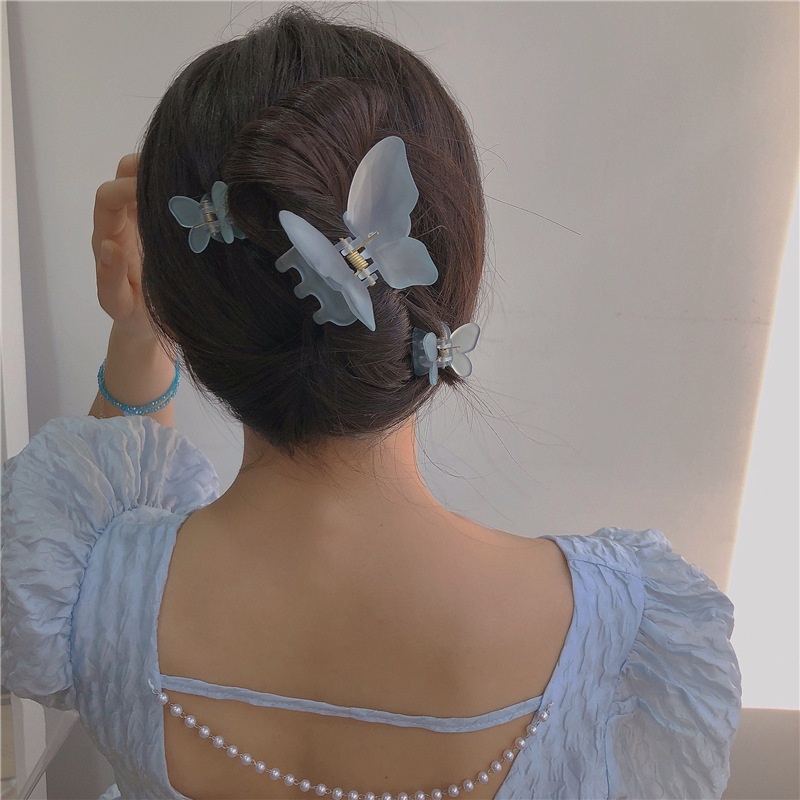 Jepit Rambut Bentuk Kupu-Kupu Dan Hiu Bahan Resin Untuk Wanita Butterfly