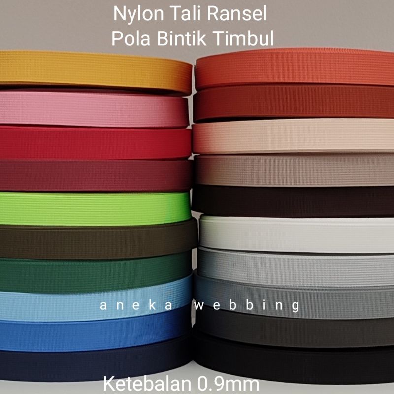 Webbing 2.5 cm Nylon Tali Ransel Pola Bintik Timbul (meteran)