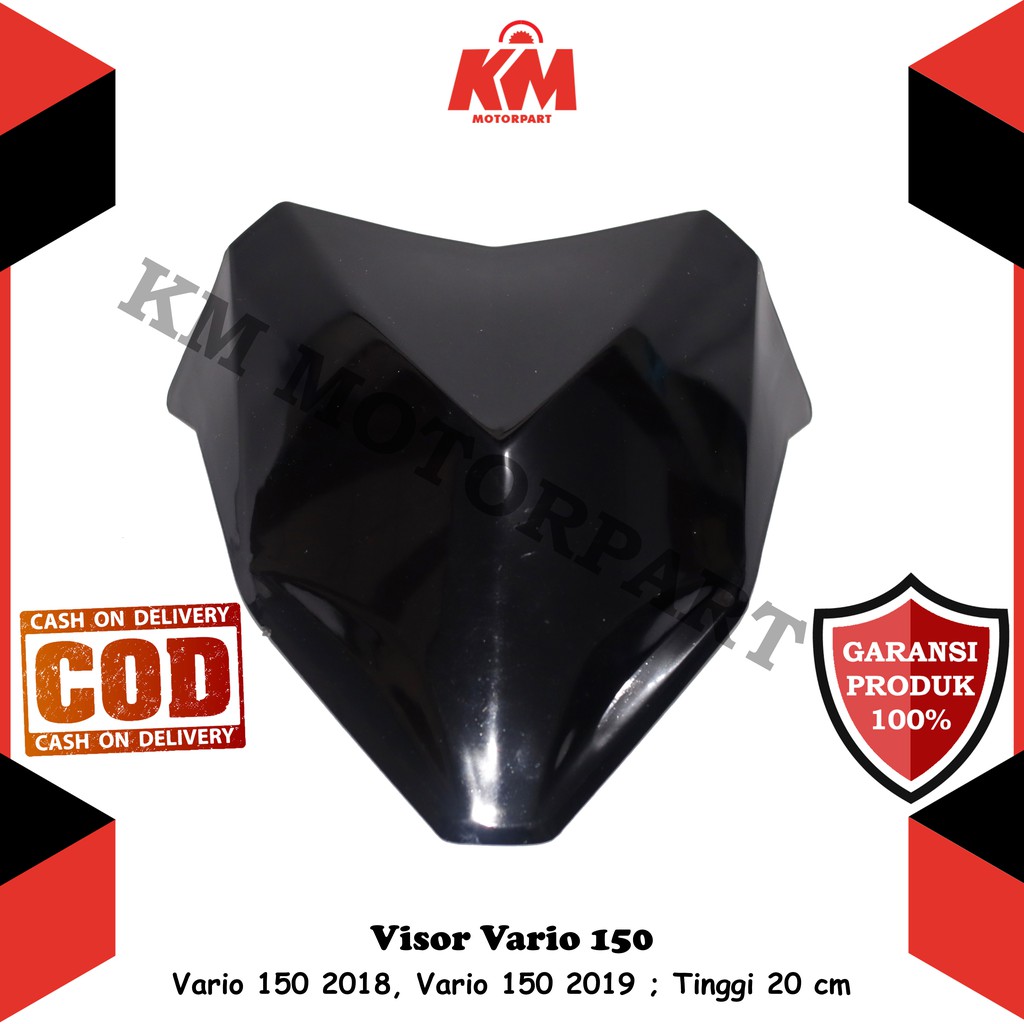 Visor Windshield Vario 150 2018 2019 Tinggi 20 cm Hitam Variasi Vario