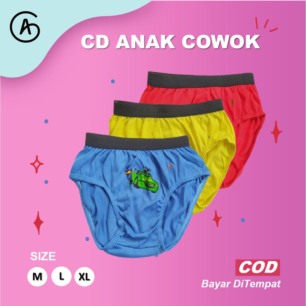 [COD] Celana Dalam Sempak Anak Laki-laki Karet Lebar Motif Kartun Lusin