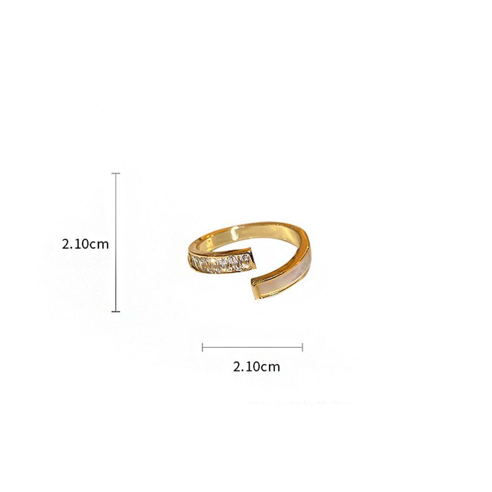 Mxbeauty Wanita Cincin Trendi Sederhana Zamrud Opal Geometris Berlian Imitasi Women Finger Ring Female Open Ring