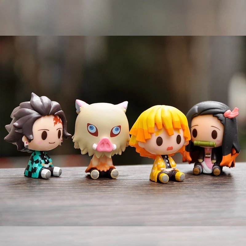 Action Figure set Anime Kimetsu No Yaiba Chibi Ver. Tanjiro Nezuko Demon Slayer Kimetsu Hashira