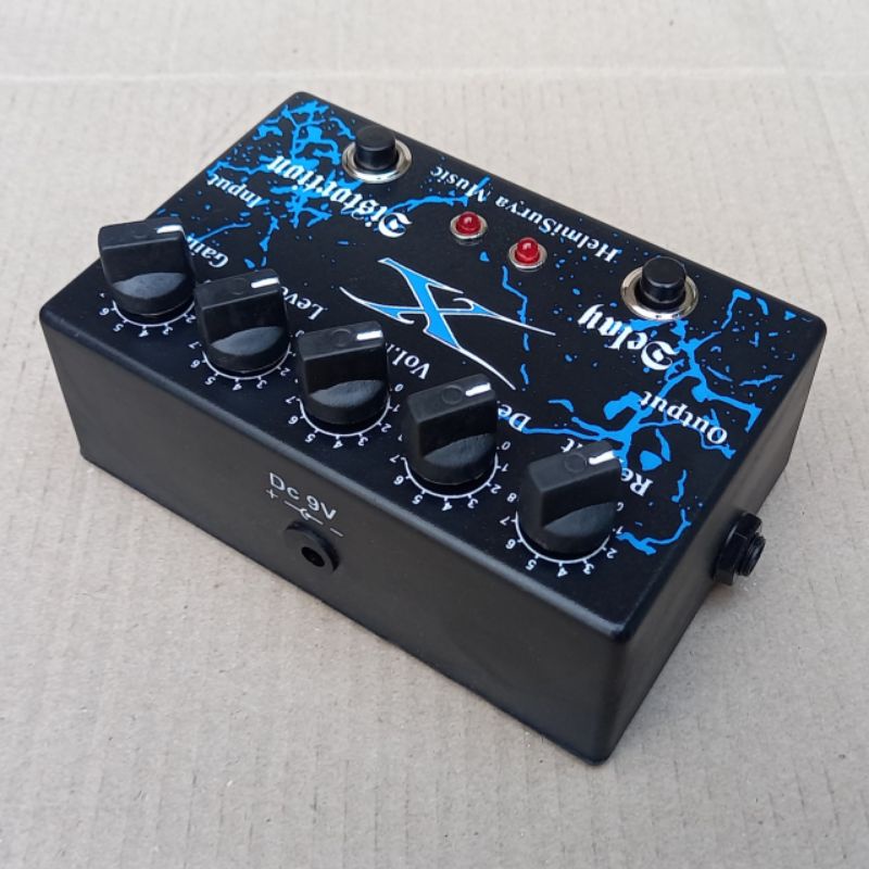 Efek gitar X distorsi delay double