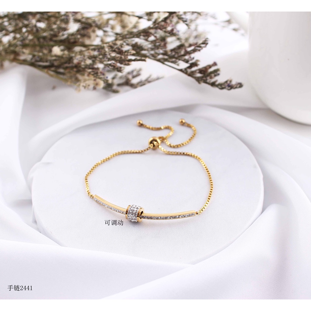 Gelang Serut Titanium Terbaru Permata Perhiasan Fashion 2441