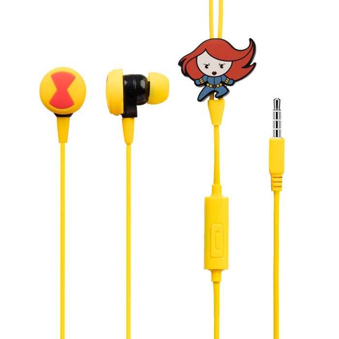 MINISO Earphone In Ear Marvel Headphone Earbud Headset Karakter Lucu - Black widow