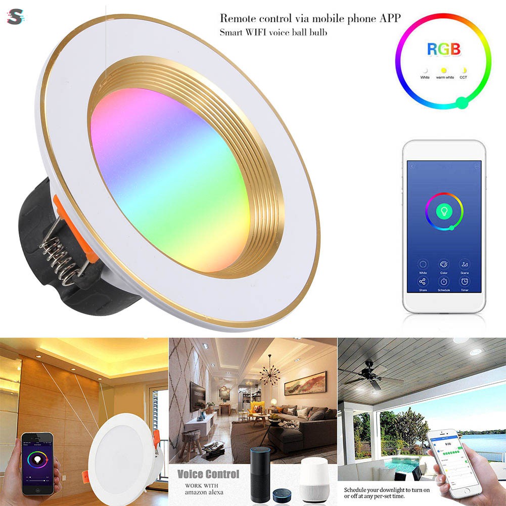 WiFi Smart LED Downlight Ceiling Light RGB Voice Control