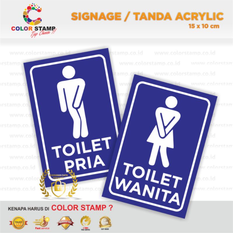 

Papan Nama Akrilik/Sign/Tanda/Toilet Pria Wanita
