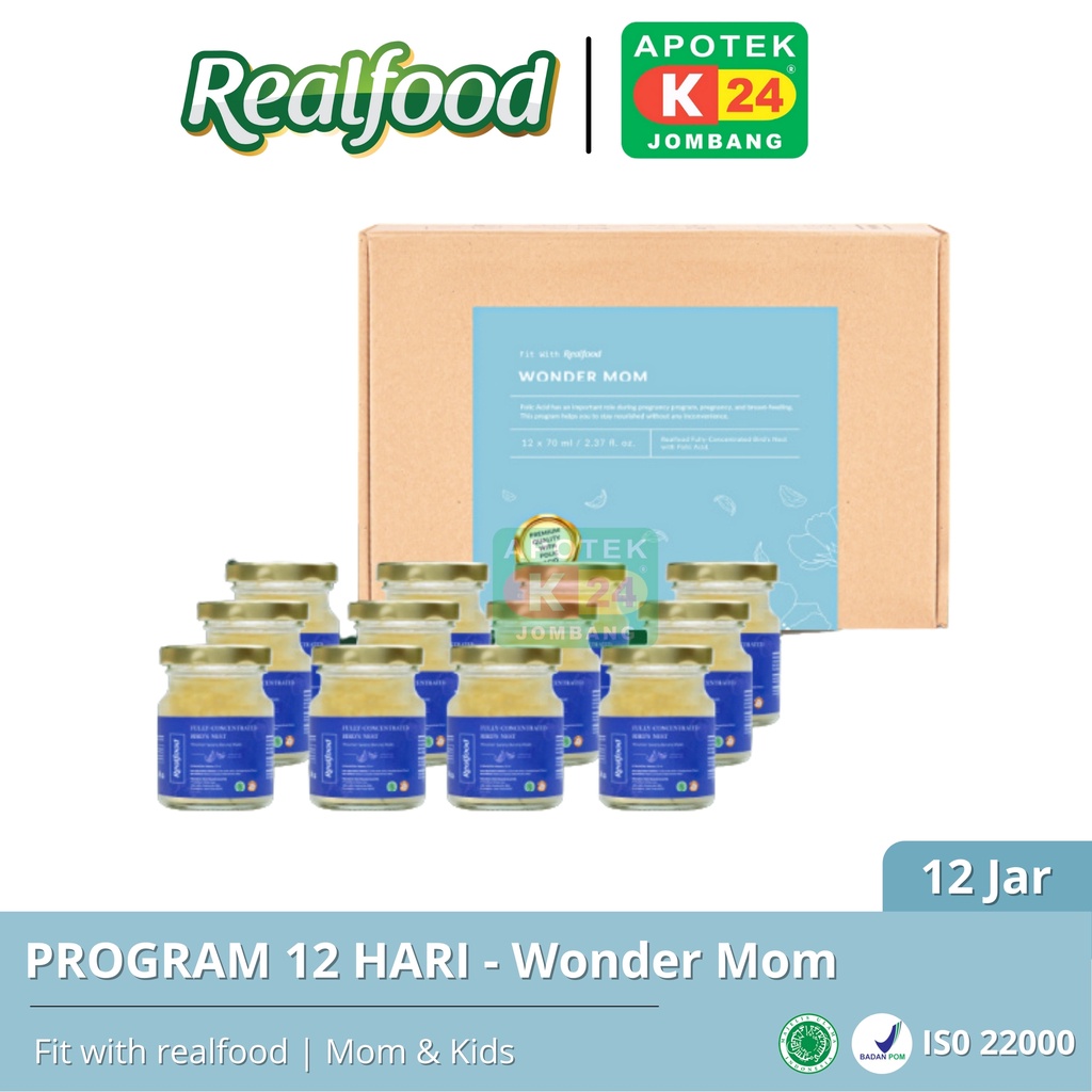 

Realfood Wonder Mom Minuman Sarang Burung Walet + Asam Folat