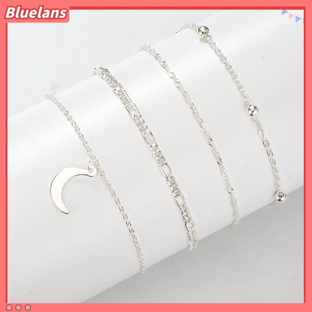 Gelang Kaki Desain Bulan Bahan Alloy Untuk Kencan