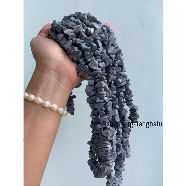 KERIKIL BESAR Batu alam BLUE JASPER BIRU 2cm natural open pore akik