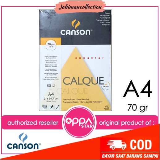 

✨ BISA COD ✨ Canson Tracing Paper A4 50 70 - Satin Finish Calque 200757243