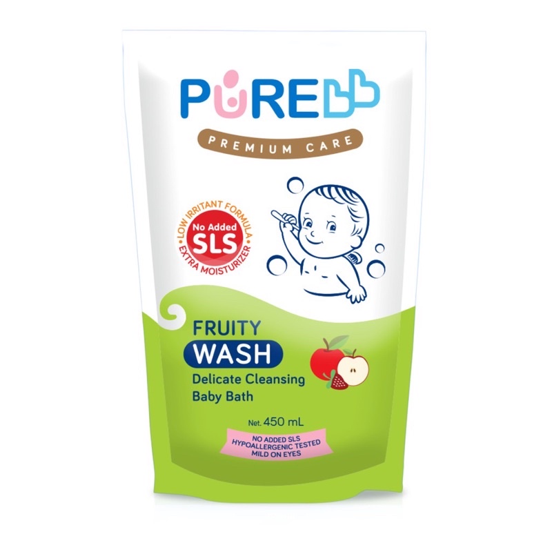 Pure Baby Wash Freshy &amp; Fruity 450ml - sabun mandi