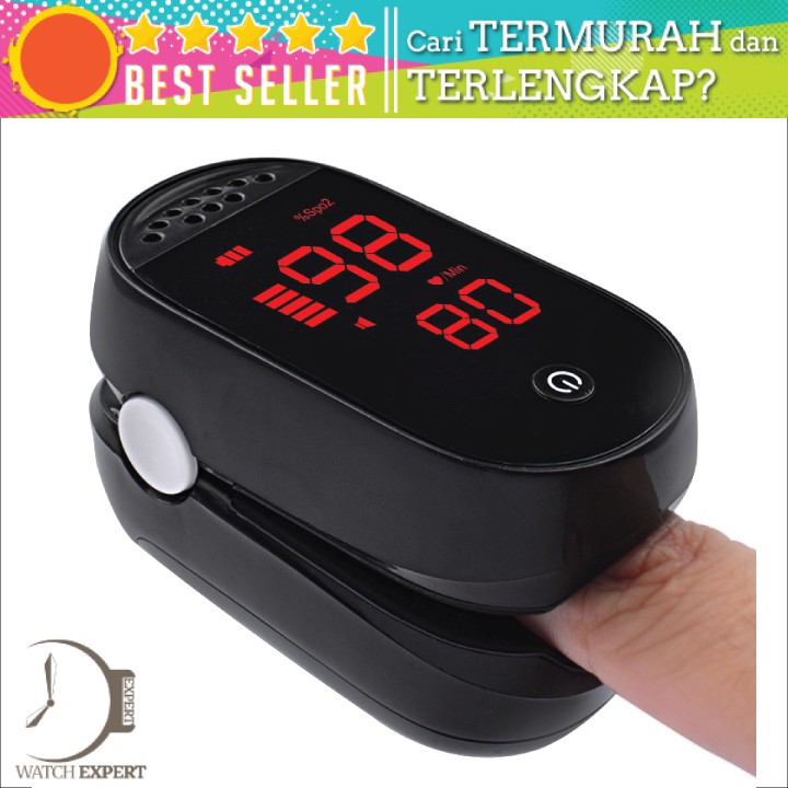 BAYAR DI TEMPAT Alat Pengukur Detak Jantung Fingertip Pulse Oximeter - Hitam