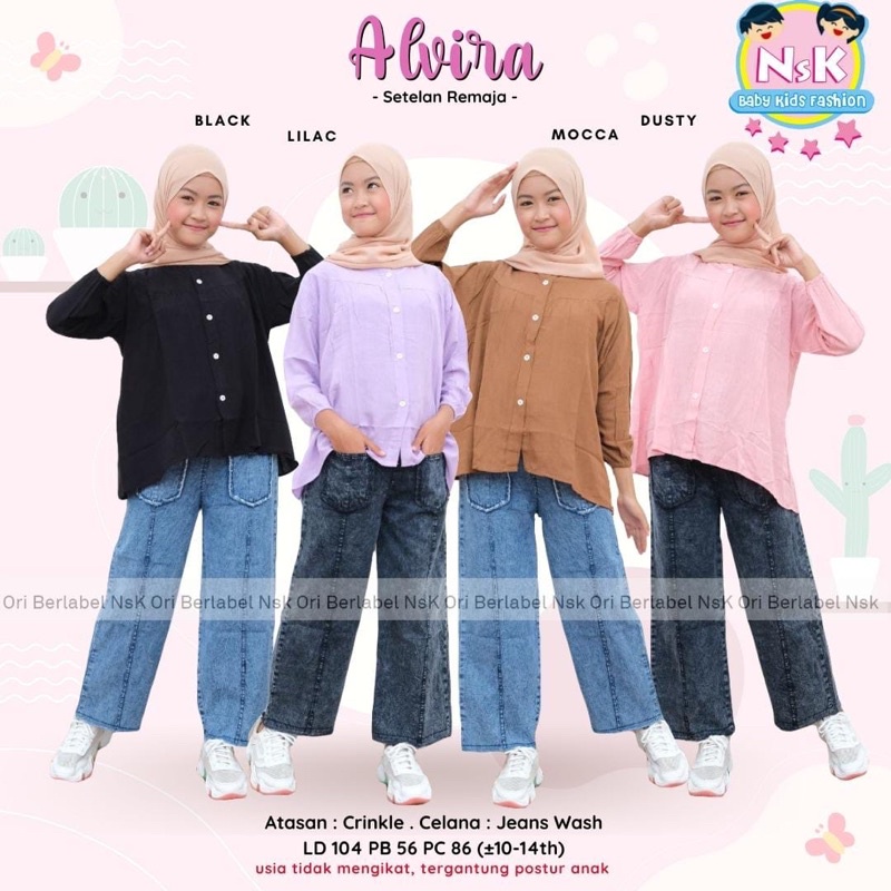 [BISA COD] ALVIRA SET BLOUSE OVERSIZE+KULOT / GISELLE SET CARGO PANT ANAK USIA 10-14 TAHUN MATT CRIN