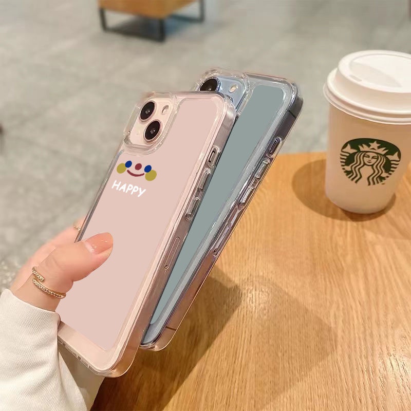 Soft Case Silikon Transparan Motif Print Wajah Untuk IPhone 12 13 11 Pro Max X Xs Max Xr 7 8 Plus Rrfc