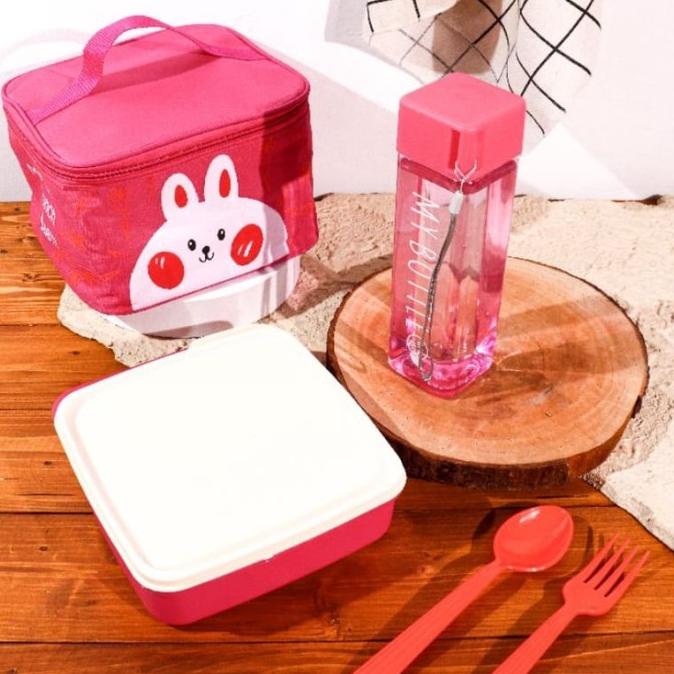 Lunch Box Set Kotak Bekal Makan Anak/Tempat Makan/Souvenir Cantik