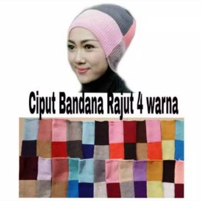 Bandana Rajut 4 wrna/ Ciput Bandana Rajut 4 warna/ Ciput Rajut 4 warna