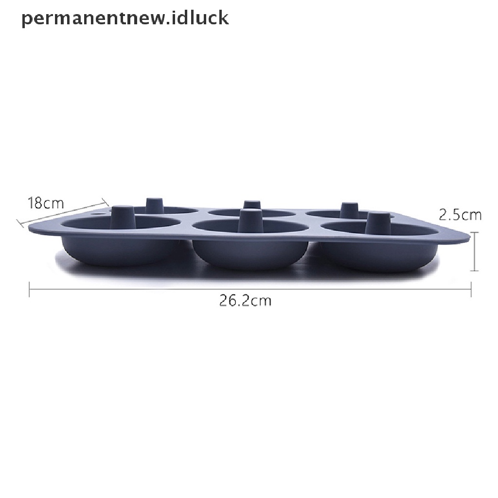 1 Pc Cetakan Adonan Kue Bentuk Donat 6 Lubang Bahan Silikon Untuk Alat Dekorasi