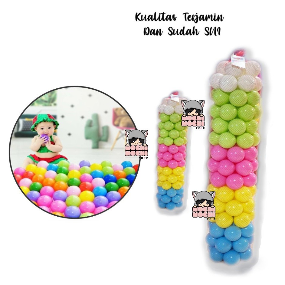 mandi bola warna PASTEL isi 50 pcs SNI - mandi bola warna - mandi bola pastel - bola isi 50