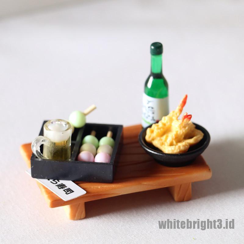 (white3) Miniatur Sushi Jepang Skala 1 / 6 Untuk Aksesoris Dapur Rumah Boneka