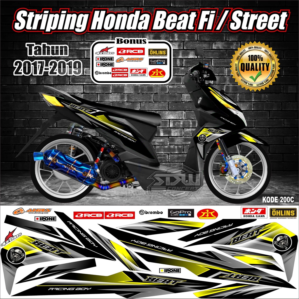 Striping Beat Variasi Stiker Beat Kode 08 / 200