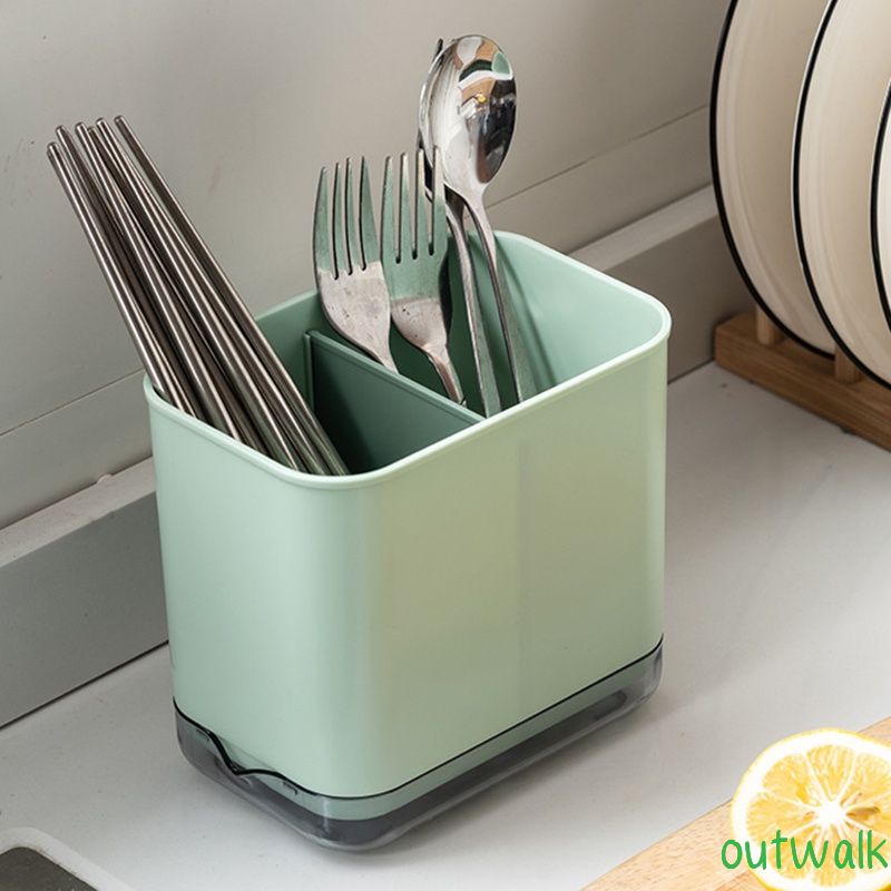 Creative Desktop Drainable Double-layer Chopstick Cage Simple Household Kitchen Tableware Storage Chopstick Holder OWT