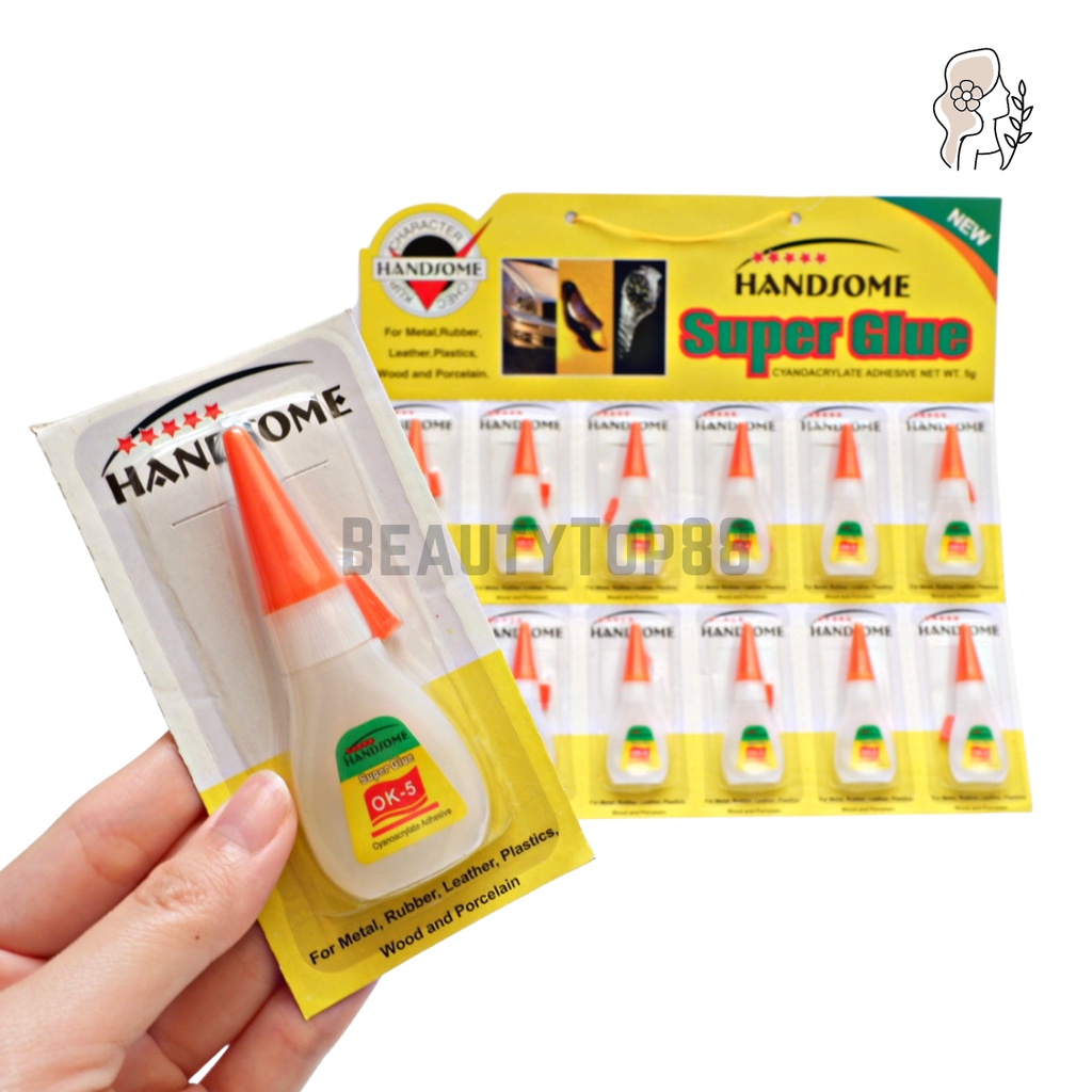 

Lem Korea Botol Renceng 5 gr / Lem Cair Handsome Serbaguna Tetes Super Glue