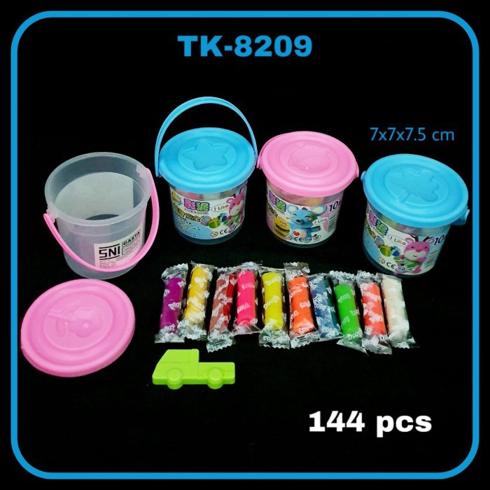 Play Dough / Fun Doug / Lilin Mainan doh / Clay Malam TK8209 Ember (8 Warna) + 1 Cetakan