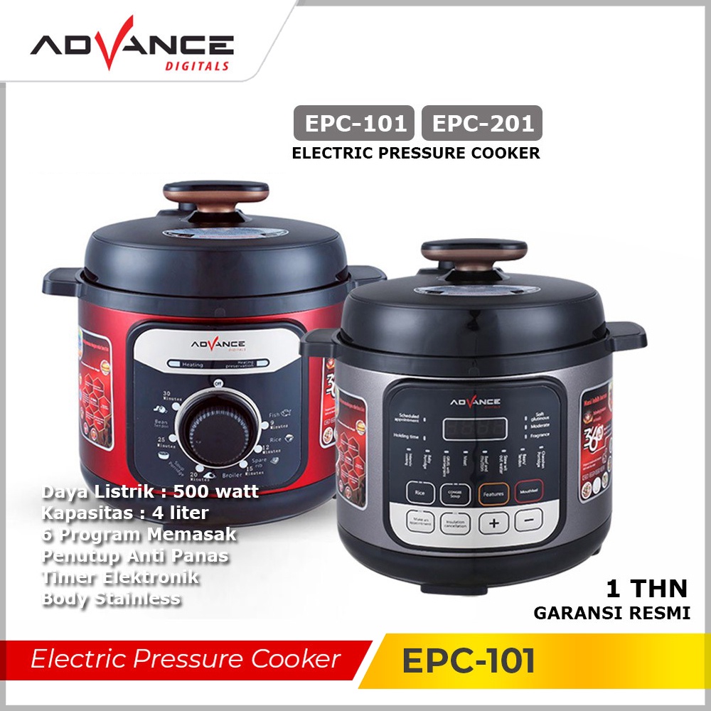 READY STOCK ADVANCE Pressure Cooker 4L Smart Magic Com EPC101/201 Bisa Masak Nasi Garansi Resmi 1 tahun