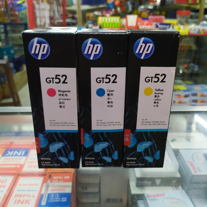 

Limited Tinta Gt52 Cyan, Magenta, Yellow. Bergaransi