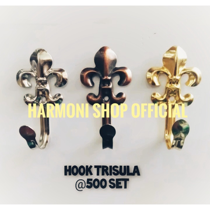 HOOK / PENGAIT BESI TALI GORDEN TRISULA CANTOLAN TEMBOK GORDYN KORDEN HORDENG TIRAI MEWAH CANTIK MUR