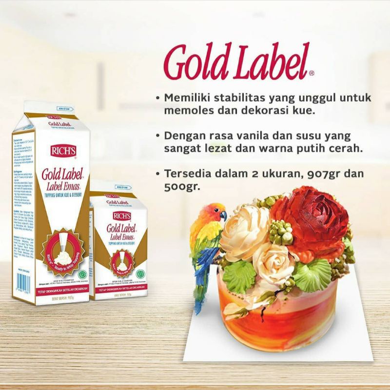 

RICHS Gold Label Topping Ehipping Cream 500 gr ( Gosend Bandung )