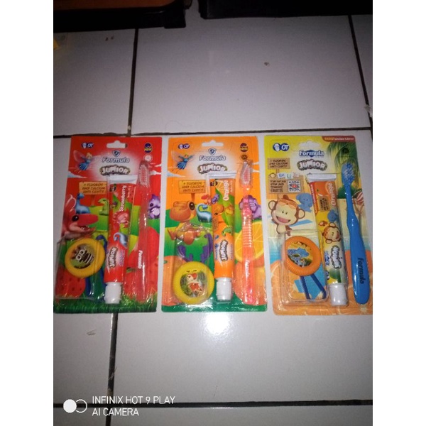 sikat dan pasta gigi formula junior