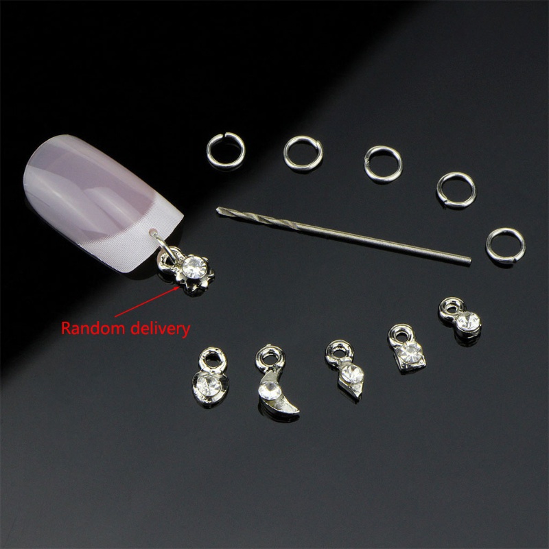 Siy 13pcs / Set Charms Berlian Imitasi Aksen Rumbai Untuk Dekorasi Nail Art 3d