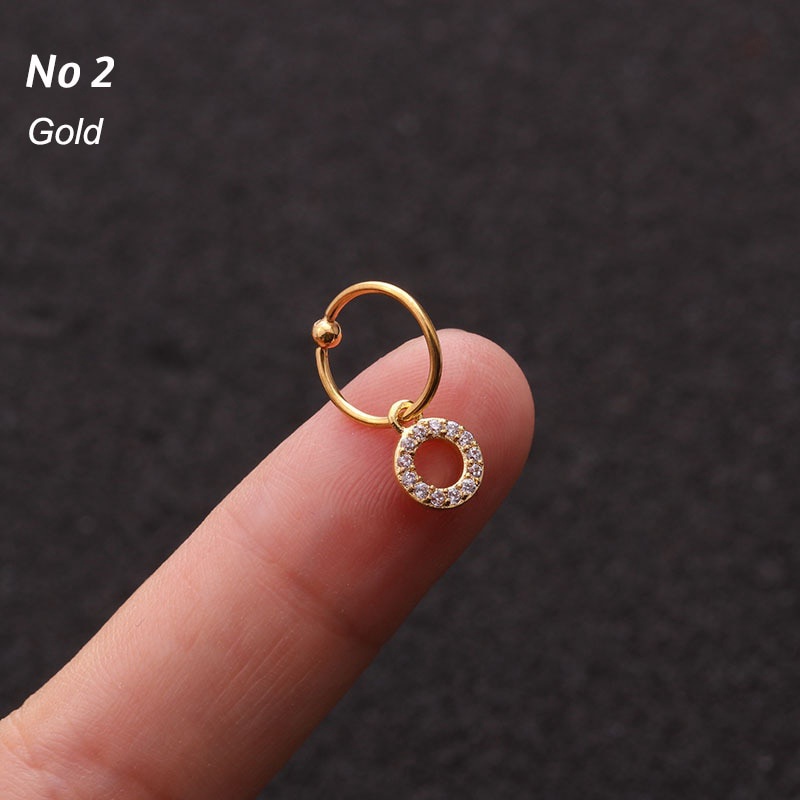 Universal Ring Hoop Earring 16G Hoops Helix Piercing Ear Cartilage Surgical Steel Septum Clickers Nose Ring