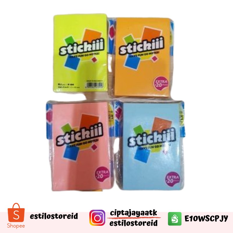 

POST IT STICHII NOTE 654 WARNA (7.5cm x 7.5cm) /POST IT MURAH/STICKY NOTES