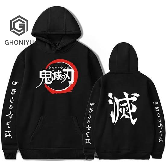 Jaket Jumbo Sweater Anime Kimetsu No Yaiba Demon Slayer Logo Hoodie Premium Jaket Pria Jaket Wanita