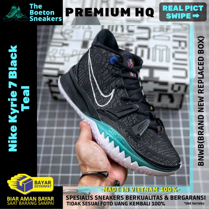 SEPATU BASKET NIKE KYRIE IRVING 7 BLACK TEAL HIGH PREMIUM ORIGINAL