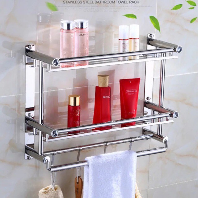 Rak Gantung SS ROSE/ORCHID (STAINLESS STEEL) Rak Kamar Mandi Dinding/Rak Bumbu Dapur Multifungsi