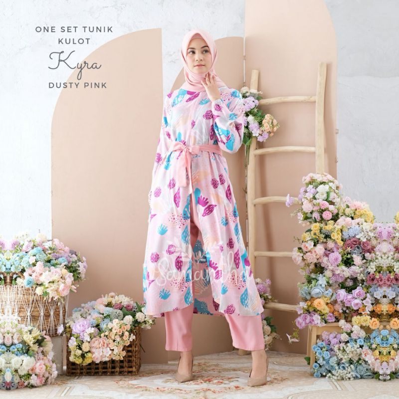 One Set Tunik Kulot Motif Vsamantha